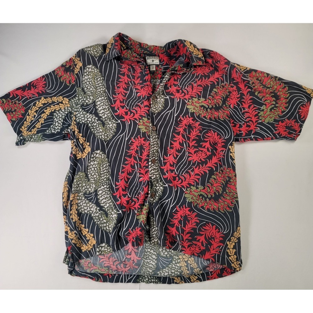Bugle‎ Boy Authentics Mens M Hawaiian Shirt Tropical Floral Camp Button Up